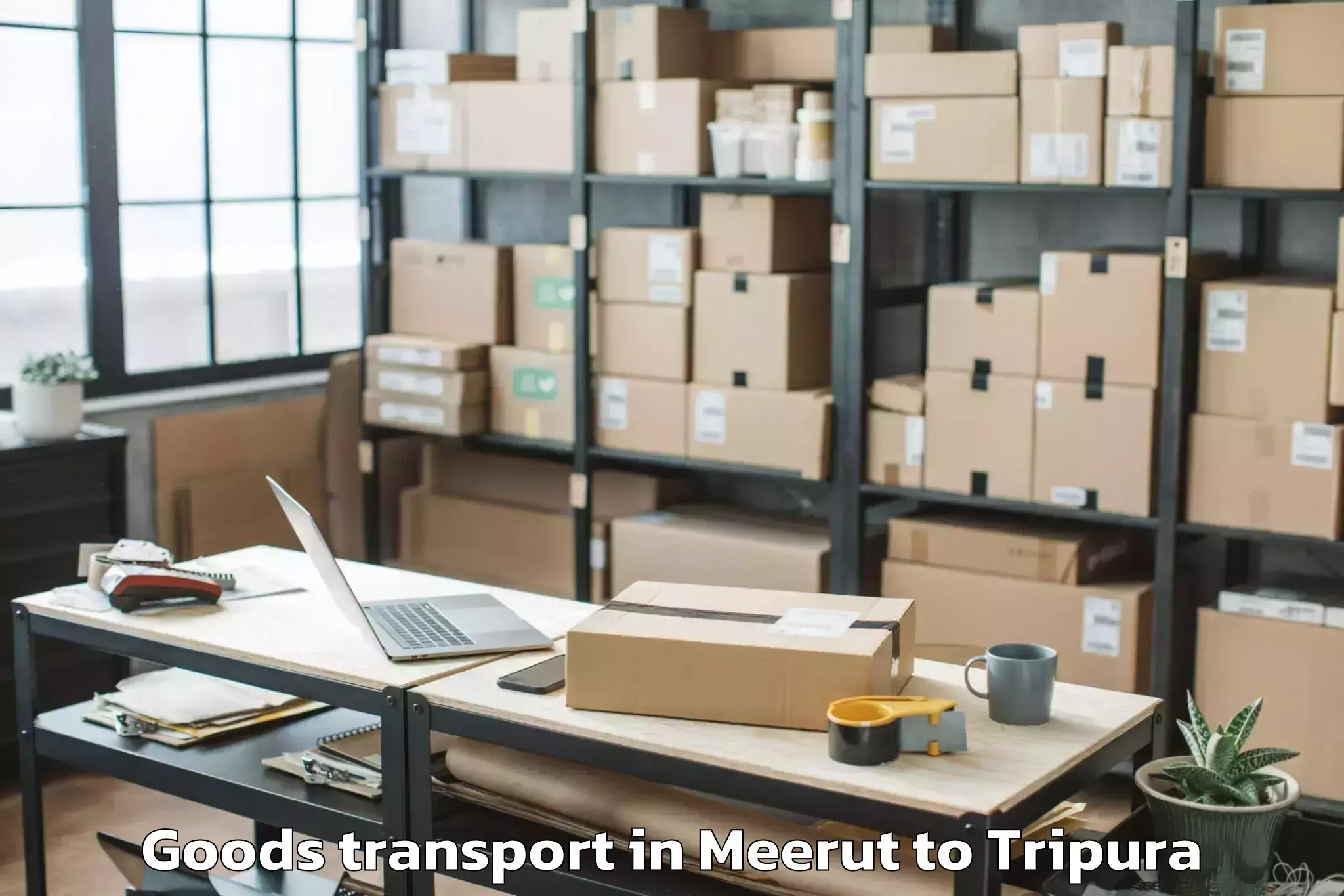 Quality Meerut to Amarpur Gomati Goods Transport